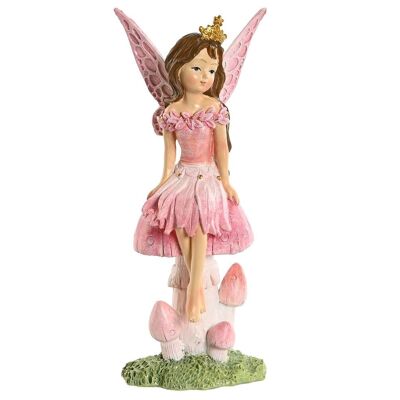 RESIN FIGURE 8X6X18.5 PINK MUSHROOM FAIRY FD210029