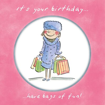 Bags of fun birthday greetings card