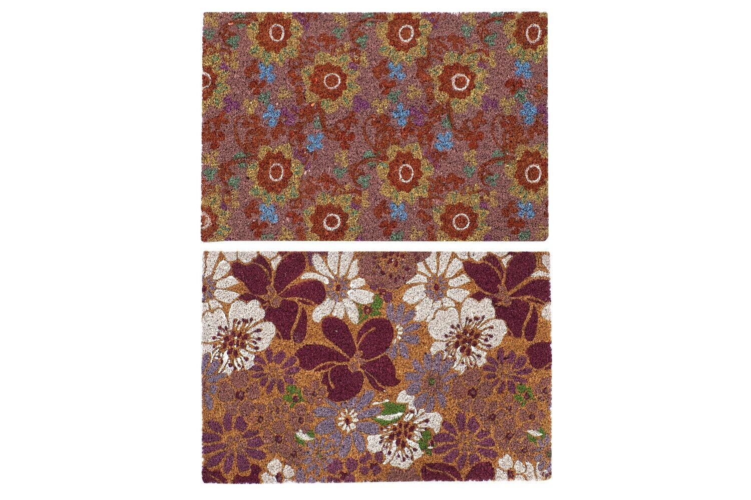 Zerbino GOMMA FIBRA DI COCCO 60X40X1,5 FIORI 2 ASSORTIMENTI. FL192670