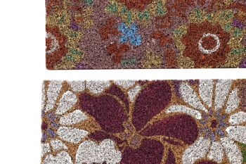 PAILLASSON CAOUTCHOUC FIBRE DE COCO 60X40X1,5 FLEURS 2 ASSORTIMENTS. FL192670 2