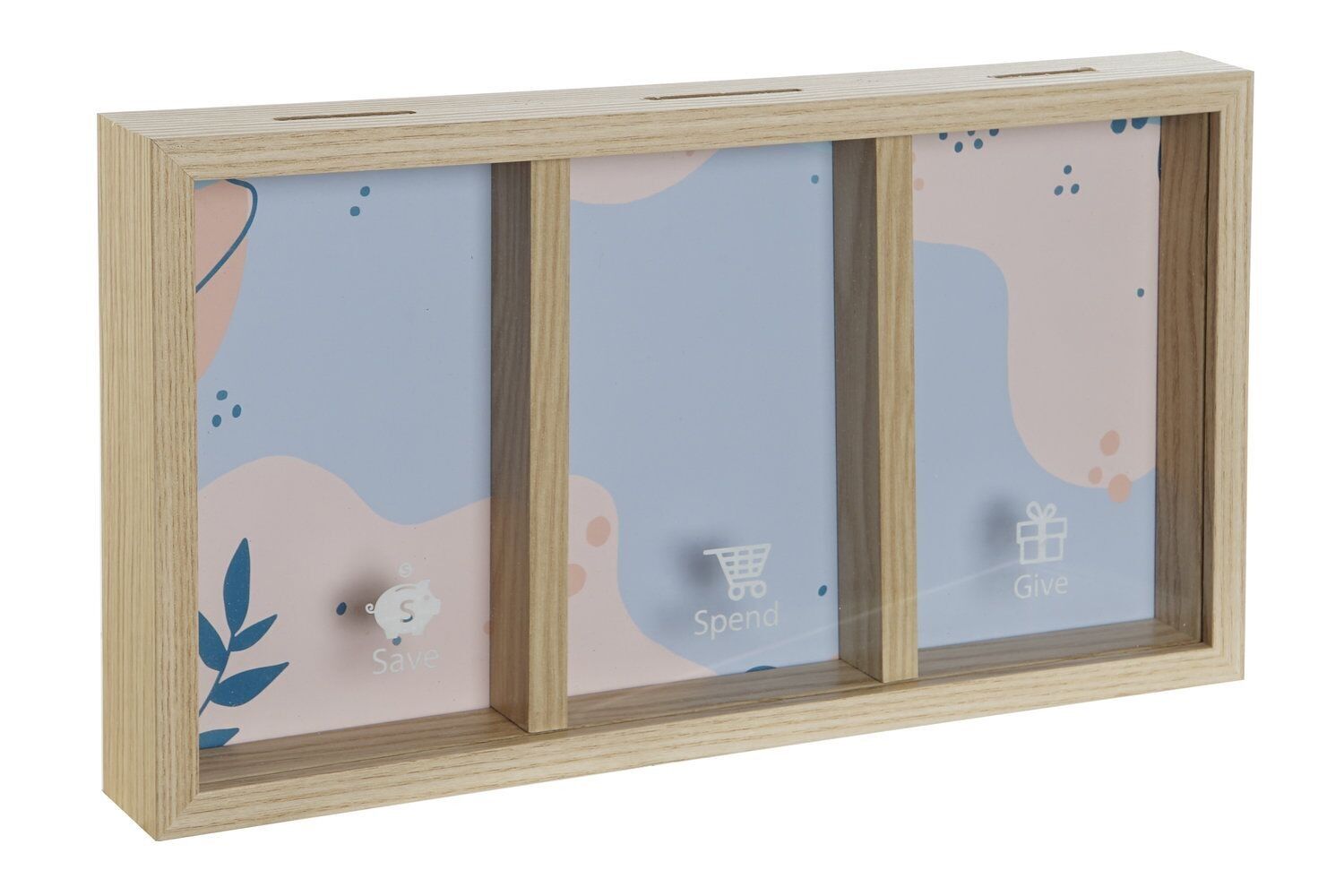 PIGGY BOX MDF GLASS 35X4X19,5 NATURAL HU209146