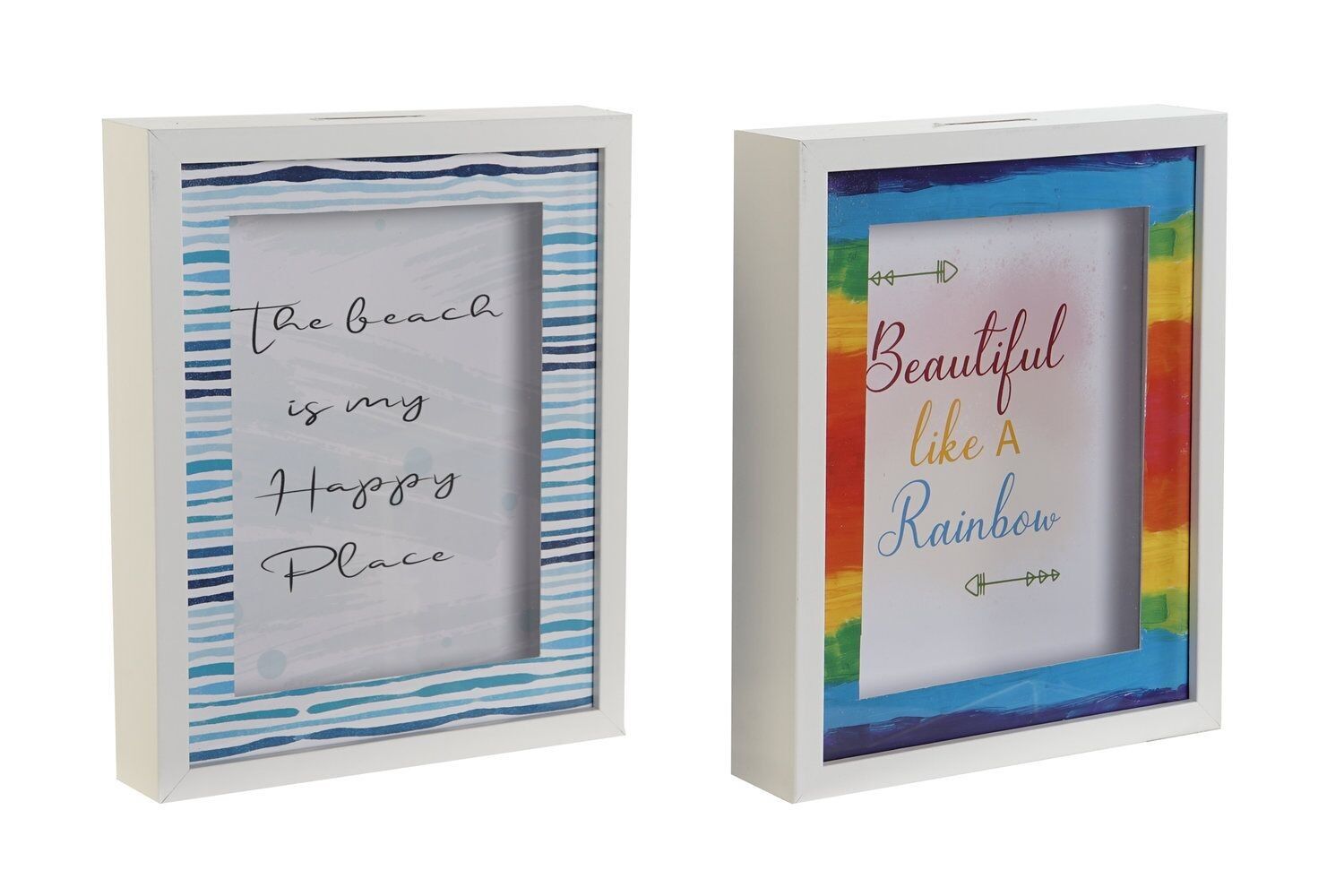 MDF GLASS MONEY BOX 19.5X4.5X24.5 2 ASSORTED. HU209147