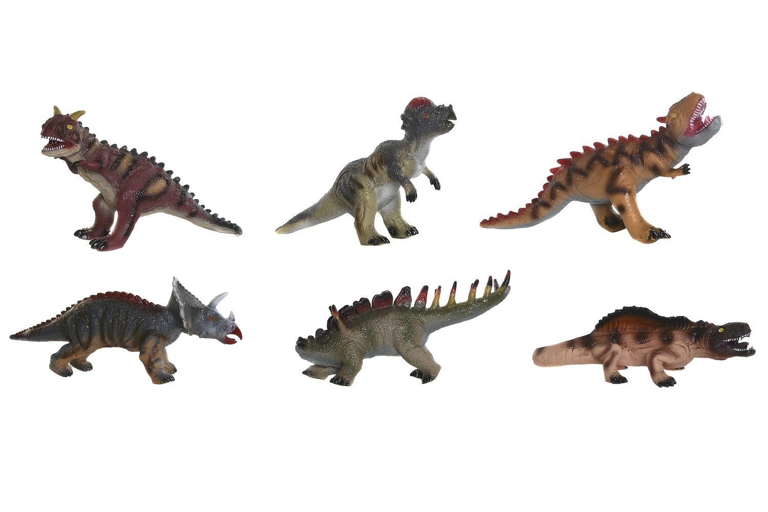 PVC TOY 28X13X17 SOFT DINOSAUR 6 ASSORTMENTS. JE166321