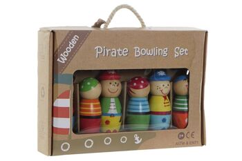 JEU SET 8 BOIS 24X4,5X16,5 BOWLING MULTICOLORE JE192074 3