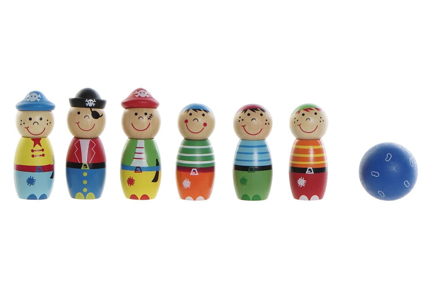 GAME SET 8 WOODEN 24X4,5X16,5 MULTICOLORED BOWLING JE192074