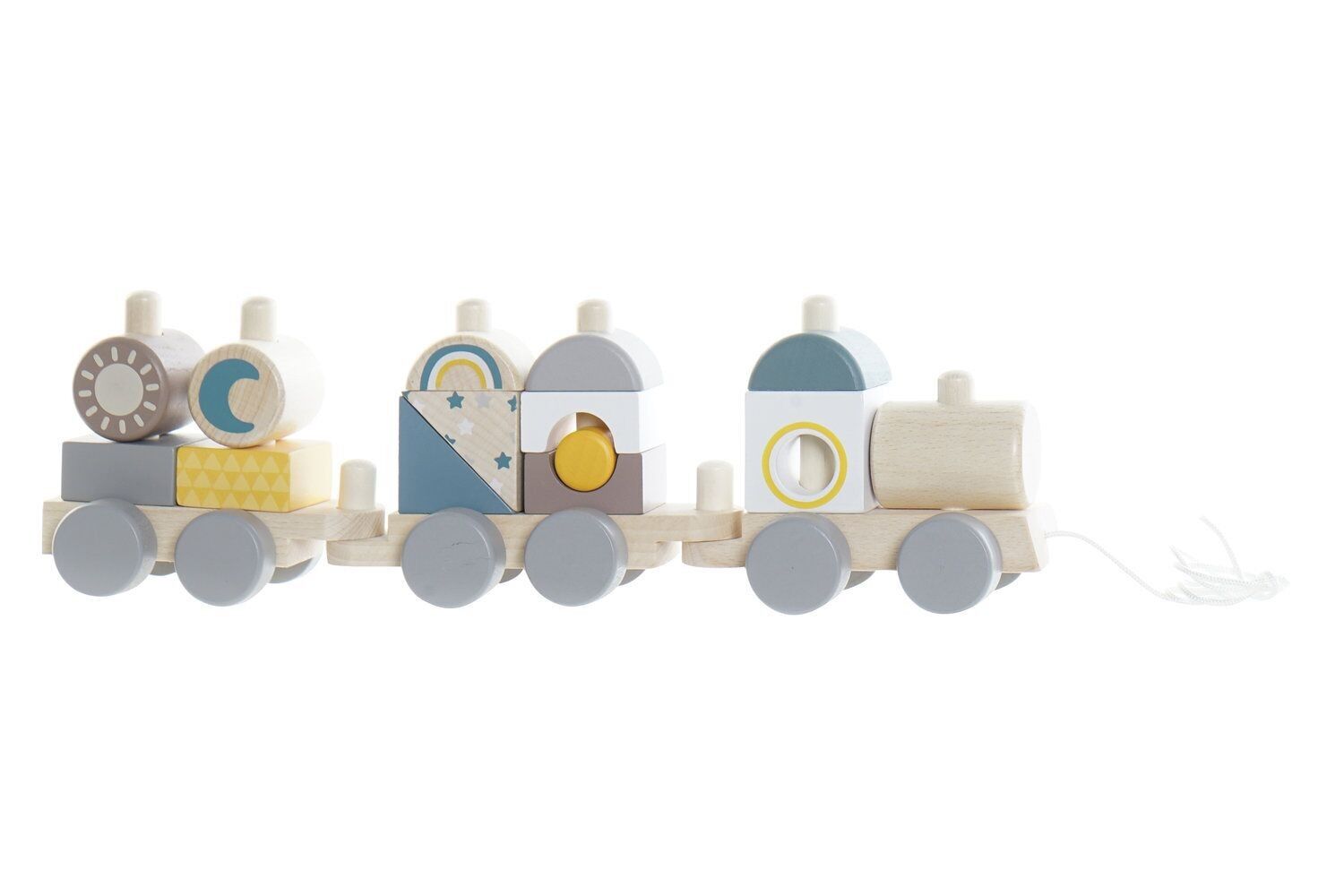WOODEN TOY 34X7,5X10 MULTICOLORED TRAIN JE192085