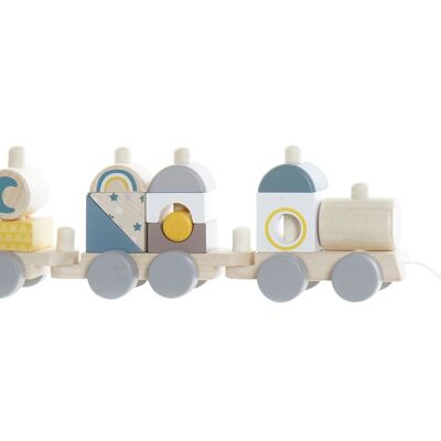 WOODEN TOY 34X7,5X10 MULTICOLORED TRAIN JE192085