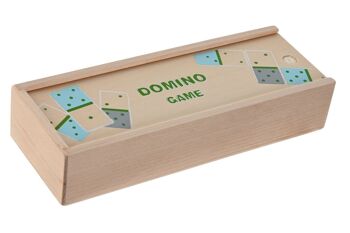 JEU DE SOCIÉTÉ EN BOIS 19X6,5X4 DOMINO MULTICOLORE JE210061 4