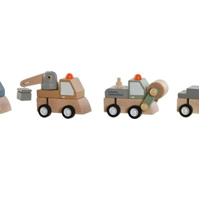 WOODEN TOY 5.5X10X7 TRUCK 4 SURT. JE210064