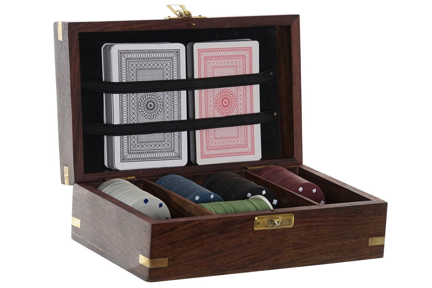 SPIELSET 3 SHEESHAM MESSING 19X11,5X6,5 POKER JM184835