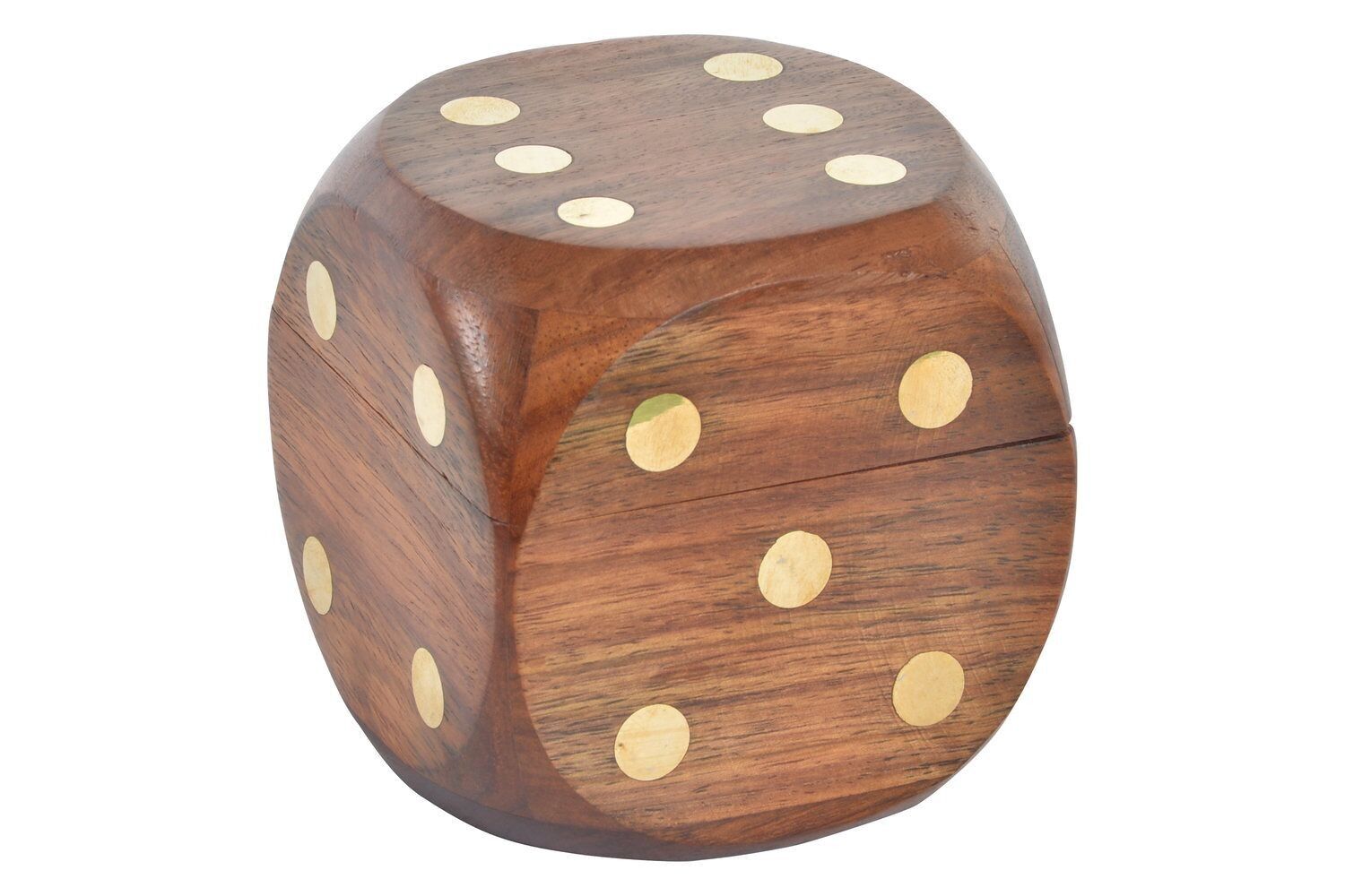 BRASS SHEESHAM GAME 7,5X7,5X7,5 BROWN DICE JM184836