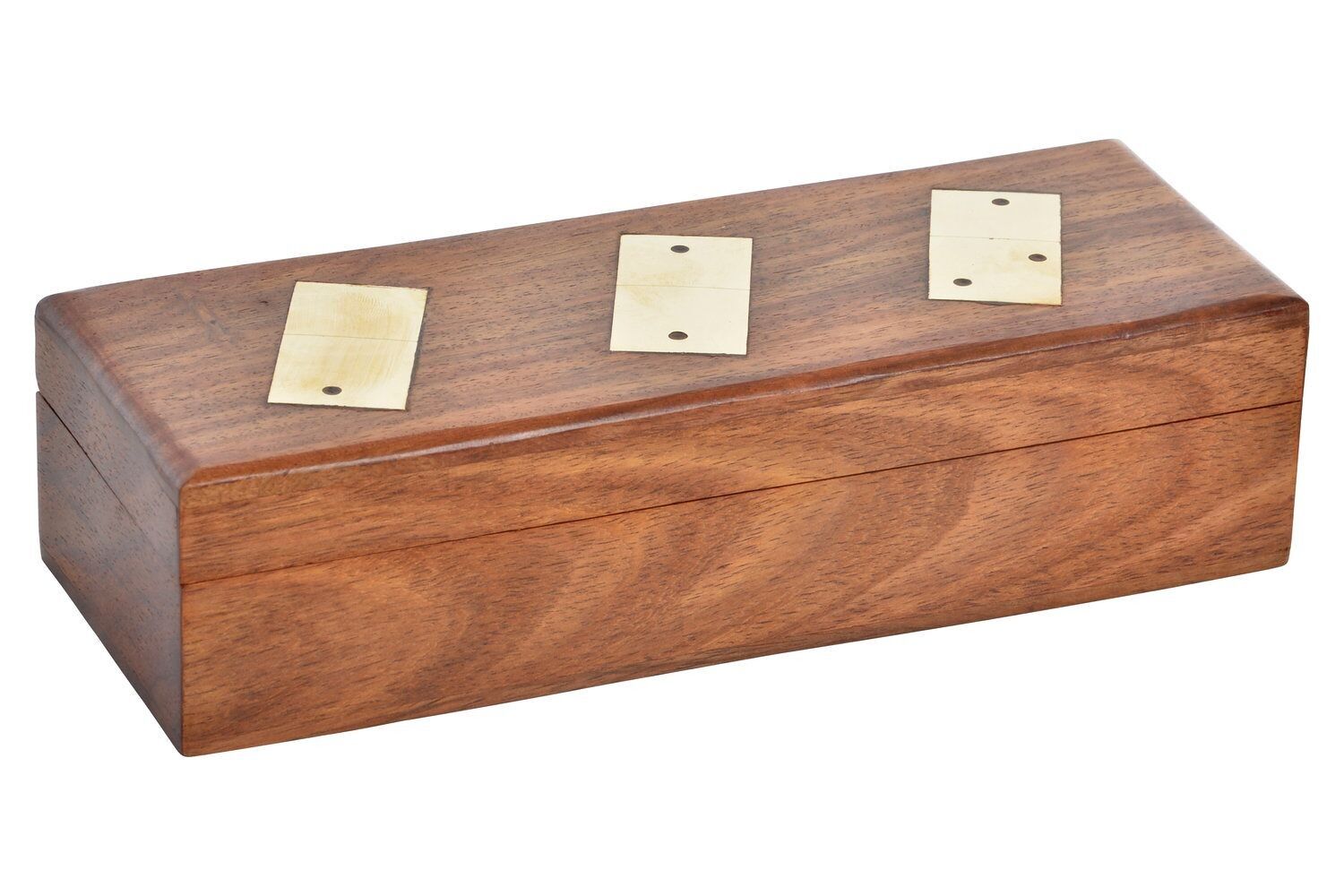 GAME SET 2 SHEESHAM BRASS 20X7,5X5 DOMINO 20PCS JM184837