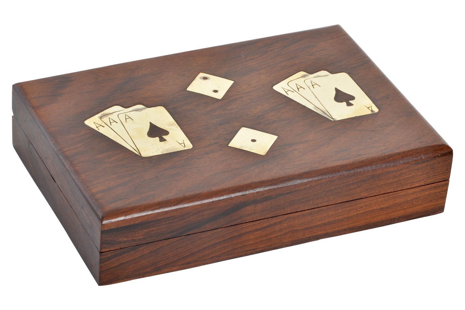 SPIELSET 3 SHEESHAM MESSING 18X12X4 KARTEN WÜRFEL JM184838