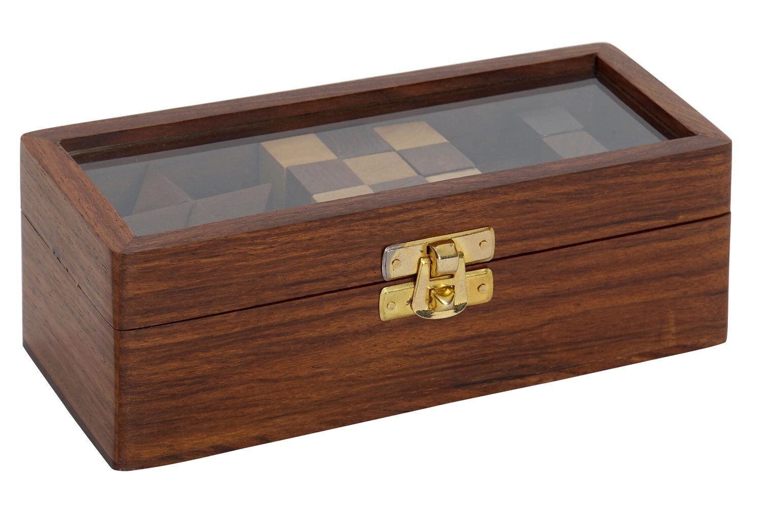 SET GIOCO 4 SHEESHAM OTTONE 17X7X6 5CM PUZZLE JM184846