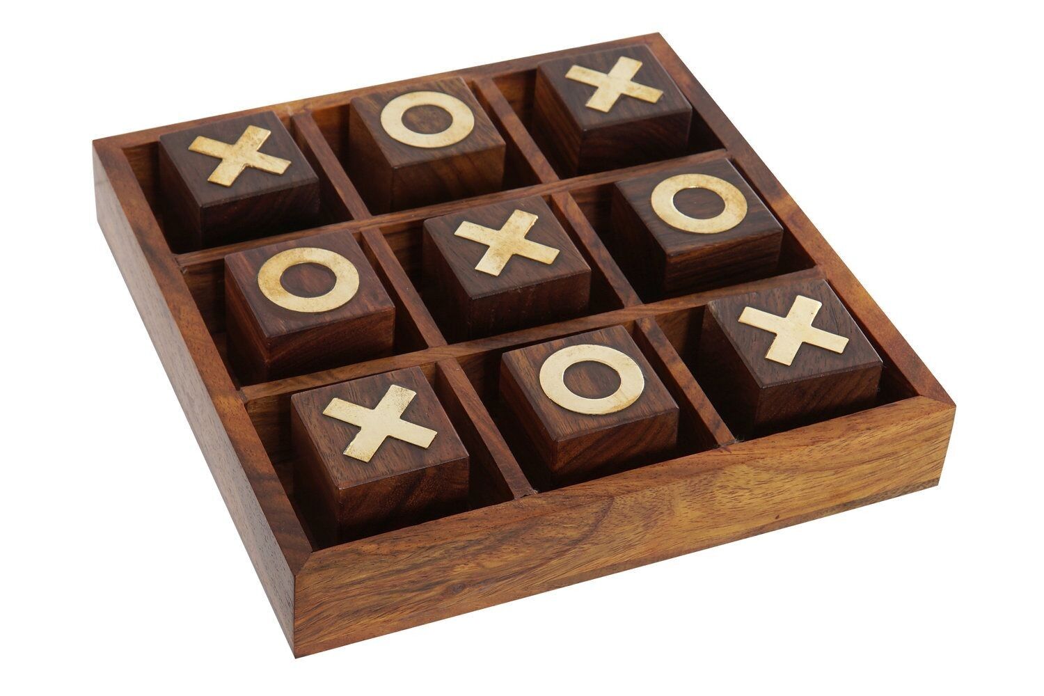 SPIELSET 2 SHEESHAM MESSING 18X18X3,5 TIC TAC TOE JM184849