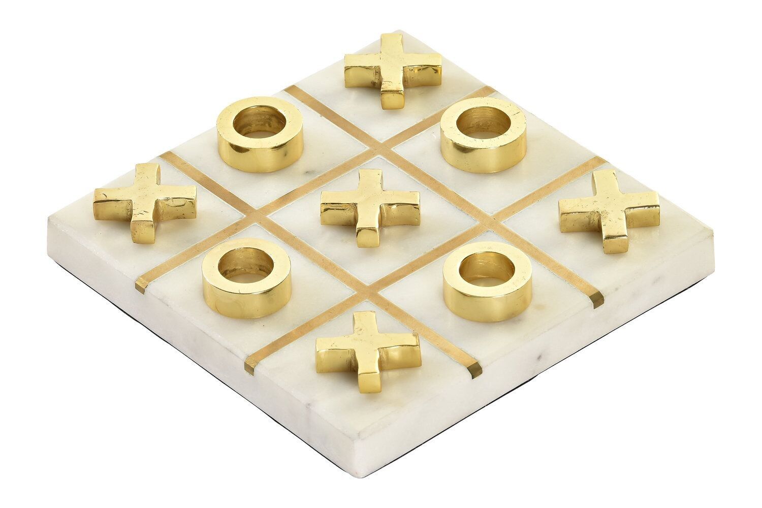 GAME SET 2 MARBLE METAL 14X14X2,5 3 IN A RAYE JM194442