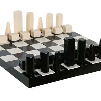 RESIN TABLE GAME 30,5X31X3 WHITE CHESS JM204470
