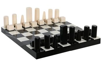 JEU DE TABLE RÉSINE 30,5X31X3 ÉCHECS BLANC JM204470 1