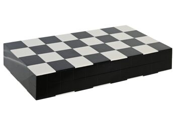 JEU DE TABLE RÉSINE 30,5X31X3 ÉCHECS BLANC JM204470 5