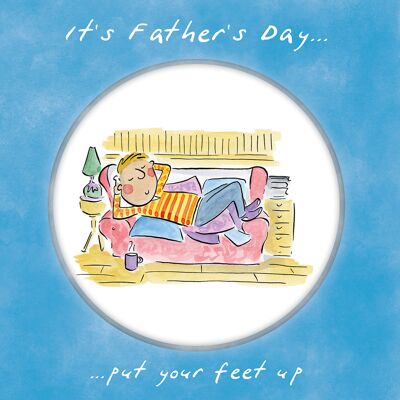 Mettez vos pieds en l'air carte de fête des pères