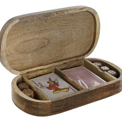 JUEGO SET 3 MANGO 23X12X4 CARTAS DADOS NATURAL JM209013