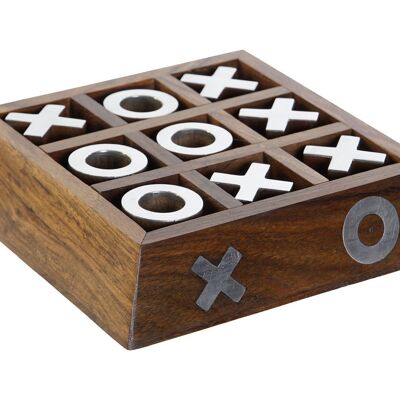 GIOCO SET 2 SHEESHAM 13X13X3 TIC TAC TOE MARRONE JM209018