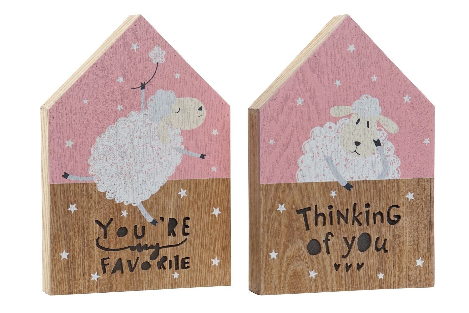 LUMINOUS DECORATION MDF 17X3.5X25 LITTLE SHEEP 2 ASSORTED. LA157997