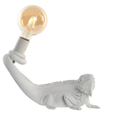 LAMPE APPLIQUÉE EN RÉSINE 31X14X22 IGUANA BLANC LA203247