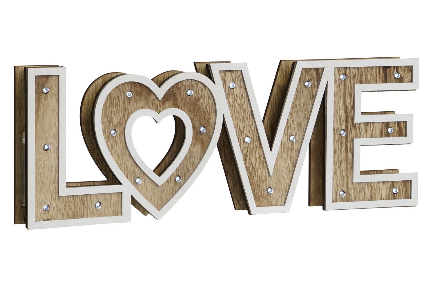 DECORATION LUMINOUS LED MDF 40X4X14,5 LOVE NATURAL LA207463