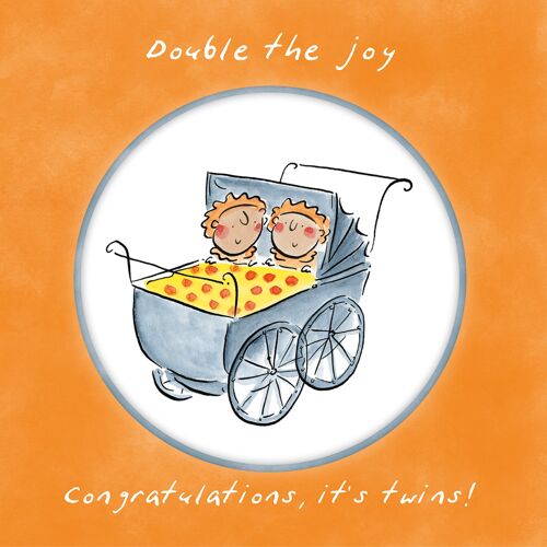 Twins - double the joy greetings card