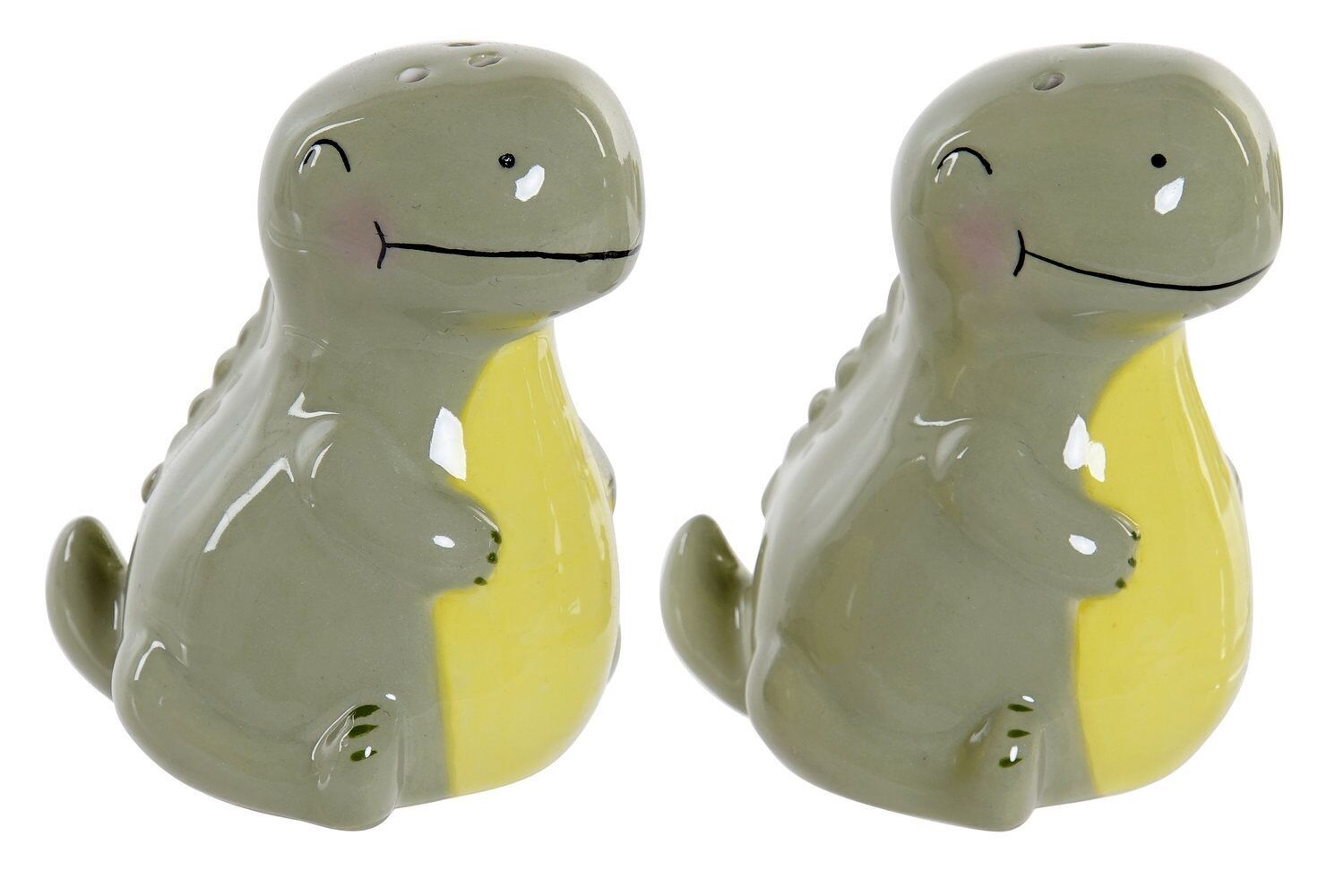 SALT SHAKER SET 2 DOLOMITE 6,6X7X7,7 GREEN DINOSAUR LC173478