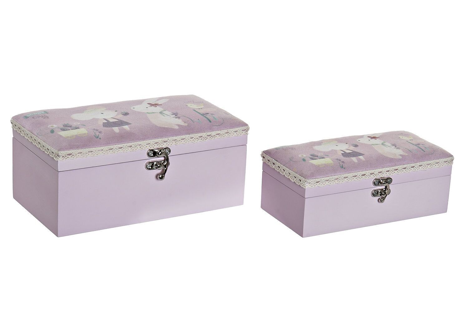 BOX SET 2 MDF POLYESTER 22X12X10 RABBIT 2 ASSORTMENTS. LD173250