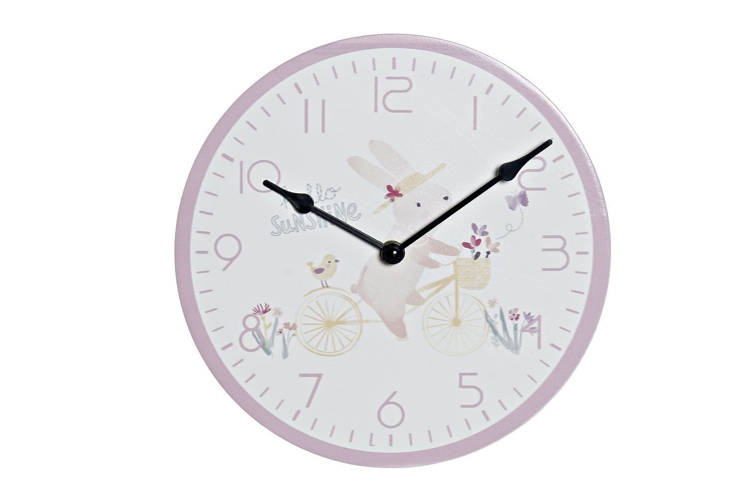 CLOCK MDF PVC 24X3,5X24 PINK RABBIT LD173252
