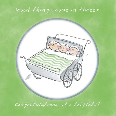 Triplets - good things come in 3s greetings card