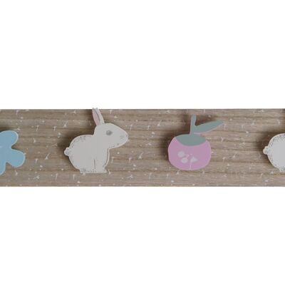 COAT RACK MDF 45X5X9 MULTICOLORED RABBITS LI175958