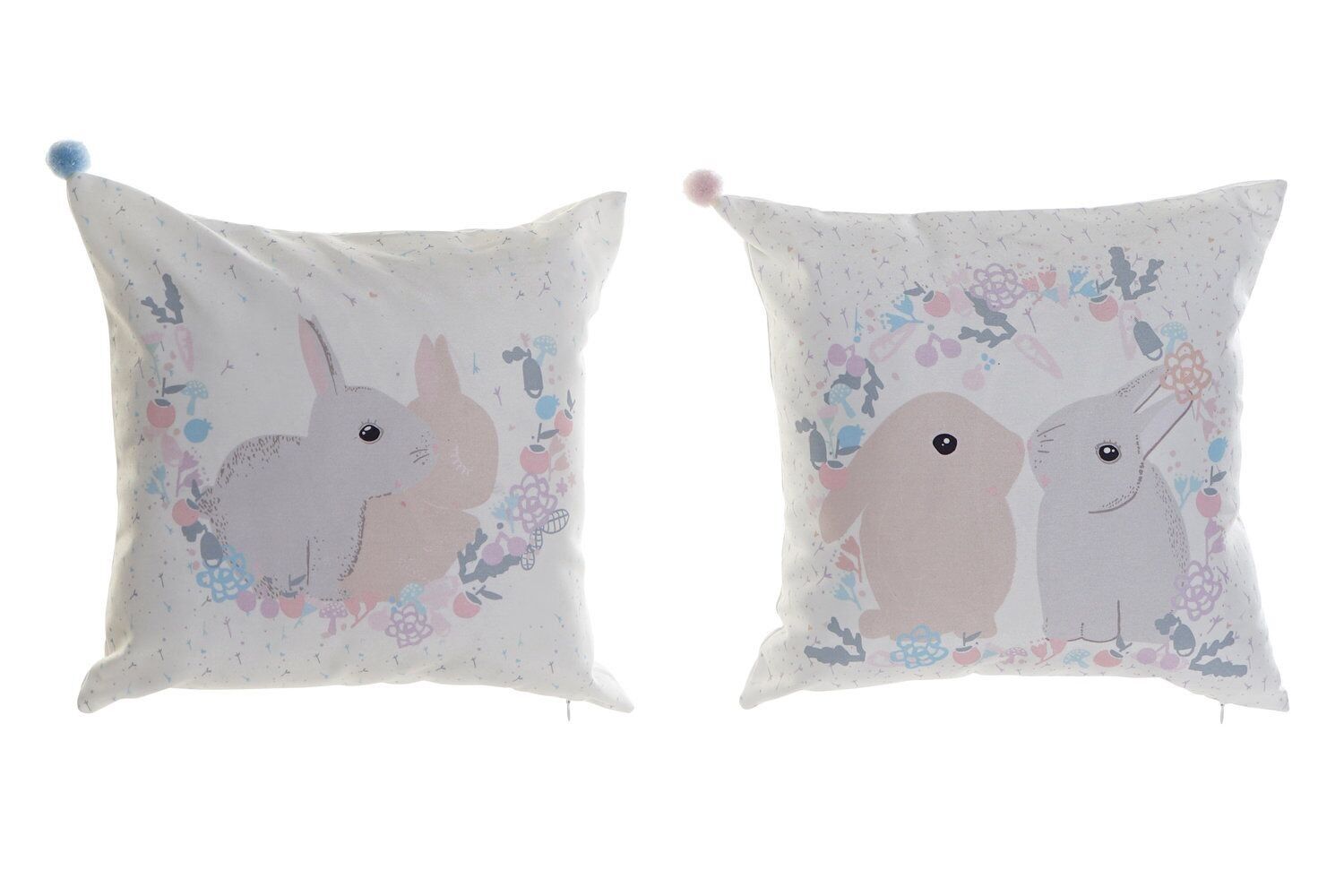 POLYESTER CUSHION 40X3X40 RABBITS 2 ASSORTMENTS. LI175959
