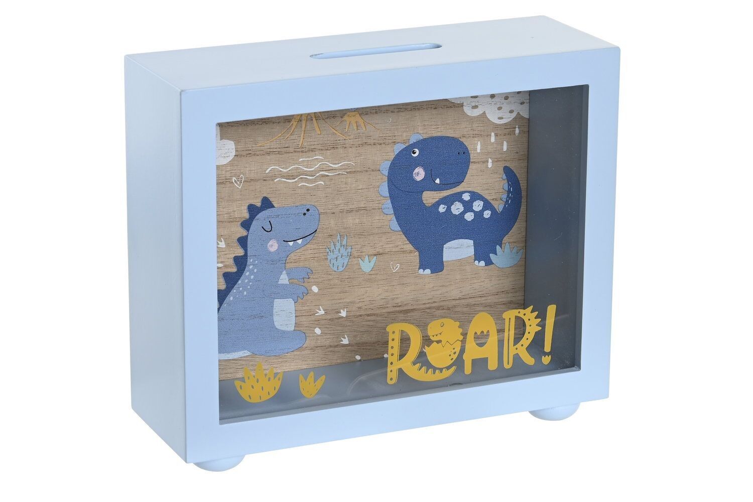 PIGGY BOX MDF 20X7X17 BLUE DINOSAUR LI205888