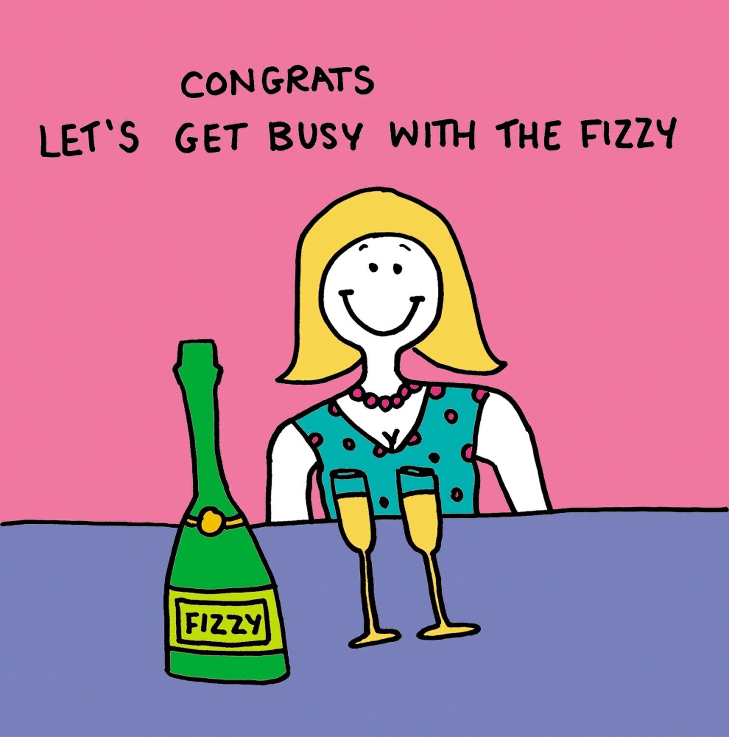 Herzlichen Glückwunsch spritzige Grußkarte