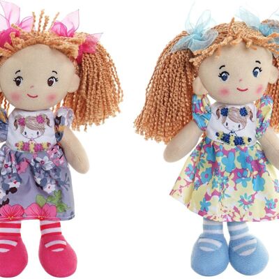 POLYESTER DOLL 16X9X22 FLOWERS 2 ASSORTMENTS. MN203805