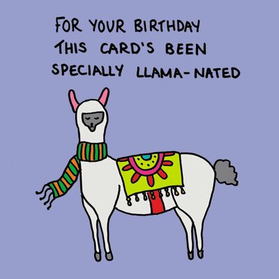 Tarjeta de cumpleaños con llama