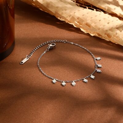Bracelet chaîne argentée mini pendentifs serpents