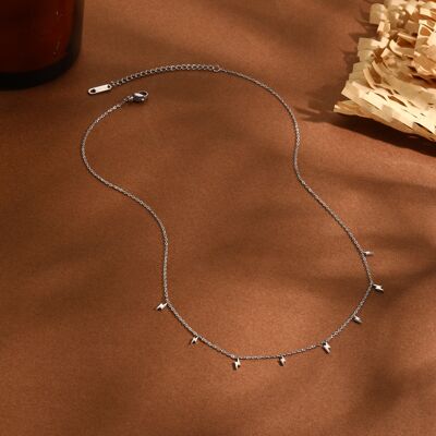 Collana a catena in argento con pendenti mini fulmini