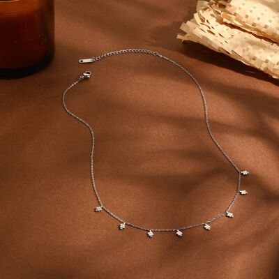 Silver chain necklace with mini snake pendants