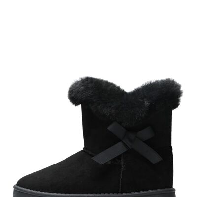 BLACK fur-lined ankle boots - Ref 0512-33 - PACK