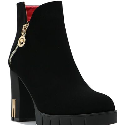 BLACK heeled ankle boots - Ref 0806005 - PACK 1