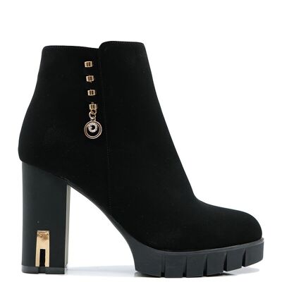 BLACK heeled ankle boots - Ref 0806007 - PACK 1