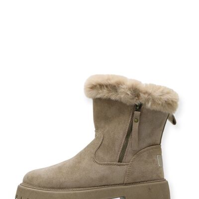 Ankle boots with fur-lined notched sole TAUPE - Ref 0917-21 - PACK