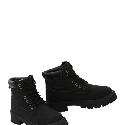 BLACK lace-up ankle boots - Ref 11051-9 - PACK