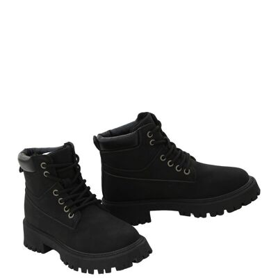 BLACK lace-up ankle boots - Ref 11051-9 - PACK