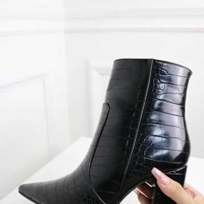BLACK heeled ankle boots - Ref 1426-23 - PACK 1